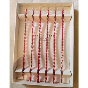 Pottery Barn Red Swirl Stirrers Set Of 6 In Box